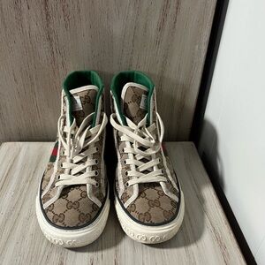 Authentic Gucci red bottom unisex high tops.